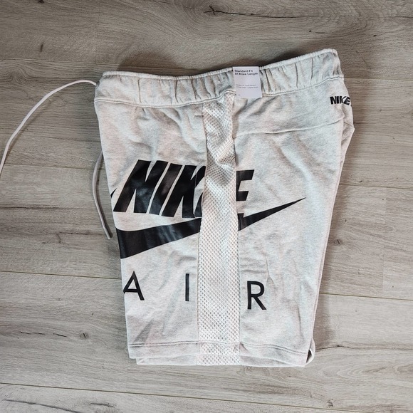 Nike Men's Sportswear Air French Terry Shorts Heather Grey - Picture 5 of 7